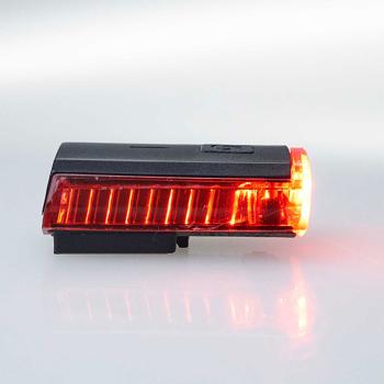 Preview: Feu arrière de vélo à accu - Fonction feu stop, visibilité 270°, sécurité accrue - USB rechargeable, IPX4, K-1314, 3.7V 480mAh - Installation facile