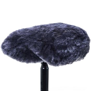 Preview: Velo-Sattelbezug 100% Lammfell Grau - Maximaler Komfort für lange Touren im Sommer & Winter - 270x220mm - Kein Schwitzen oder Verrutschen