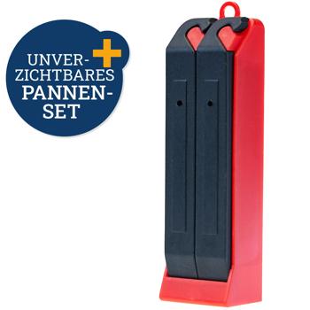 Preview: Kit de réparation pneus vélo 9 pièces - Rustines auto-adhésives, 2 démonte-pneus, solution caoutchouc - Boîte plastique robuste