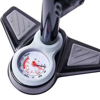 Preview: Velo floor pump with pressure gauge and various adapter nozzles