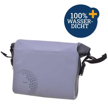 Preview: Velolenker-Tasche - 100% wasserdicht für Handy, Schlüssel & Kamera - Grau, 5L Volumen, Tarpaulin 500D PVC, 29x25x13cm - Für Fahrrad, Trekking & Uni