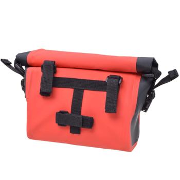 Preview: Velolenker-Tasche rot - 100% wasserdicht für Handy Kamera & mehr - 5L Volumen - Tarpaulin 500D PVC - 29x25x13cm - für Fahrrad-Trekking