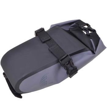 Preview: Fahrrad-Satteltasche - 100% wasserdicht für Velo & Mountainbike - Tarpaulin 500D PVC - 1L Volumen - Klickverschluss - Grau - 290x180x80mm