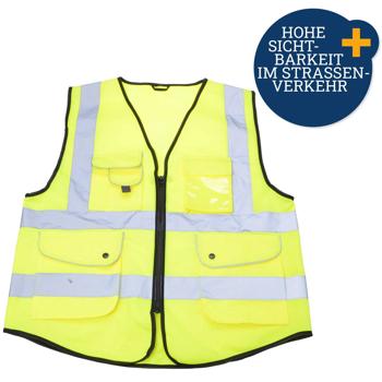 Preview: High visibility vest size L, incl. 6 pockets, neon yellow Preview: High visibility vest size L, incl. 6 pockets, neon yellow