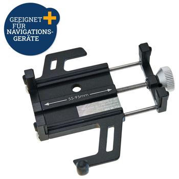 Preview: Support Téléphone Portable Vélo - Fixation Sécurisée Guidon Antidérapant - Compatible Smartphones 55-95mm - Aluminium Noir