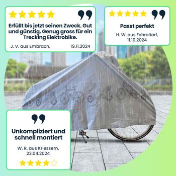 Preview: 2er-Set Universal-Fahrradabdeckung - Ganzjahres Wetterschutz für alle Zweiräder - 200x110cm - Wasserdichtes UV-beständiges PEVA 60g/m² - Klettverschluss