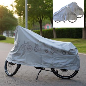 2er-Set Universal-Fahrradabdeckung - Ganzjahres Wetterschutz für alle Zweiräder - 200x110cm - Wasserdichtes UV-beständiges PEVA 60g/m² - Klettverschluss
