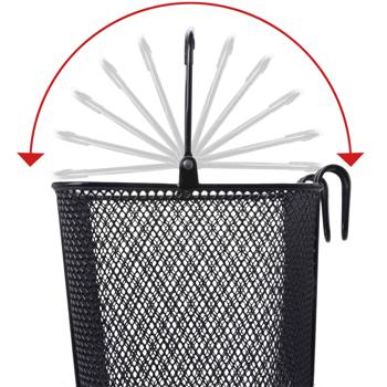 Preview: 2er-Set Velokorb 25L - Fahrradkorb für Gepäckträger seitlich zum Einhängen - Kunststoffummanteltes Metall Schwarz, 35x23x32 cm - stylisch für Picknick & Einkauf