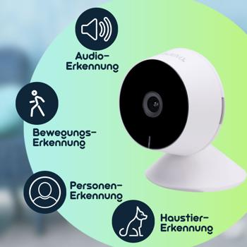 Preview: 2er-Set Hochauflösende Full-HD IP-Überwachungskamera, IR-Nachtsicht, Live View per App, 2 Wege Kommunikation, Bewegungs- u. Personenerkennung