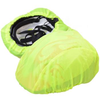 Preview: Universal-Regenschutz für Velohelme – neongelb, wasserdicht, windfest & leicht – schützt vor Regen & Schmutz, für Fahrradpendler & Outdoor-Abenteuer