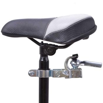 Preview: Fahrradanhängerkupplung - 80kg Anhängelast für Lasten, Hunde- & Kinderfahrradanhänger - Für Sattelstützen 24-30mm Ø - Verzinkter Stahl - Silber