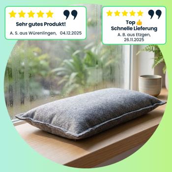 Preview: 3er-Set Luftentfeuchter mit Silica Gel 1kg - Wiederverwendbar für Auto & Schränke gegen Feuchtigkeit, Schimmel, Gerüche - Grau - bis 500g Aufnahme