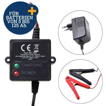 Preview: Chargeur de Batterie d‘Entretien 12V - Restaure Puissance & Prévient Décharge Profonde - Compatible 5-125 Ah & Batteries au Gel