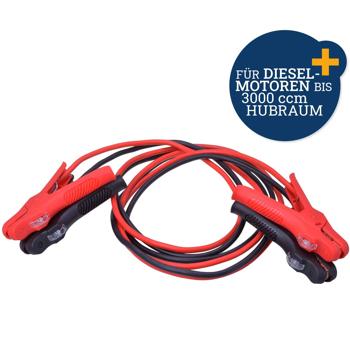 Preview: Starthilfekabel 350A 25mm² 3,5m - TÜV/GS-geprüft für Benziner bis 5500ccm & Diesel bis 3000ccm - beleuchtete Polzangen 12/24V