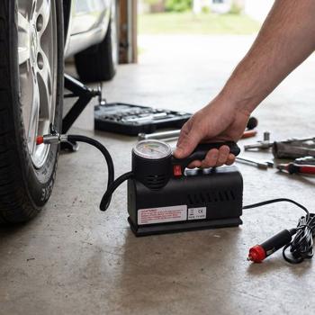 Luft-Kompressor mit Manometer 18bar - Reifen, Luftmatratzen, Gummiboot aufpumpen - 12V Zigarettenanzünder, 3m Kabel, 4.5 L/min Fördervolumen
