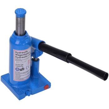 Preview: Hydraulik-Wagenheber - 2 Tonnen Tragkraft - ideal für PKW Reifenwechsel & Autoreparatur - 16,5-26cm Arbeitshöhe - 2-teiliger Pumpenkipphebel