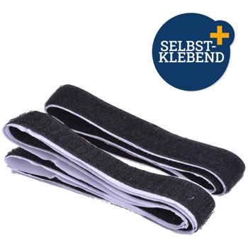 Preview: Bande auto-agrippante autocollante noire 1m x 20mm - Fixation polyvalente maison, voiture, bureau, textile - Découpable - En 2 parties