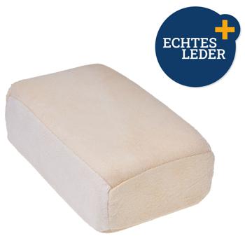 Preview: Fensterleder-Schwamm aus Naturleder 12x8x4 cm - Streifenfreie Autoreinigung, Scheiben- & Kfz-Pflege - Saugfähig, robust & löst hartnäckigen Schmutz