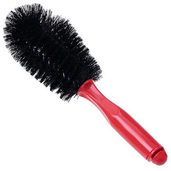 Preview: 3er-Set Felgenbürste 26 cm - Schonende Autoreinigung & effiziente Schmutzentfernung - Kunststoffborsten - Ergonomischer Griff rot/schwarz