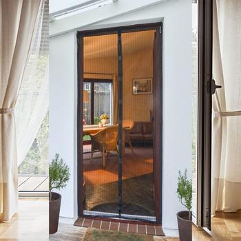 Preview: 2er-Set Insektenschutztür, schwarz, ca. 210 x 100 cm