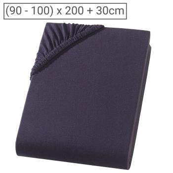 Drap housse en jersey Premium – pour lit 1 place – noir 