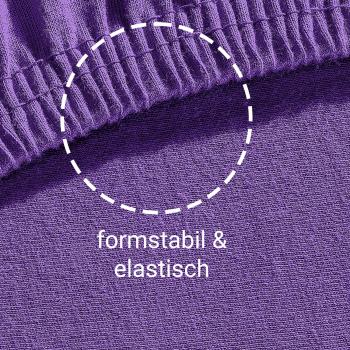 Preview: Drap-housse jersey 100% coton - Violet doux pour matelas double 160x200 cm - Respirant, Oeko-Tex 100, sans repassage