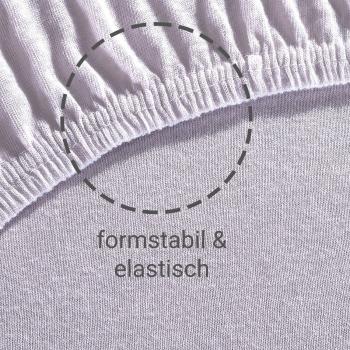 Preview: Doppelbett Qualitäts-Jersey Fixleintuch - 100% Baumwolle Öko-Tex Standard 100 - Silber - 160x200 cm - Hautfreundlich & Atmungsaktiv - Bügelfrei 60° Waschbar