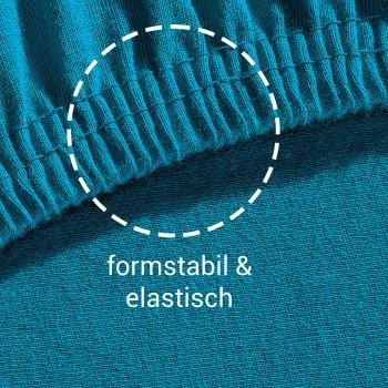 Preview: Oversize quality jersey fitted sheet, 100% cotton, petrol, 200 x 200 cm