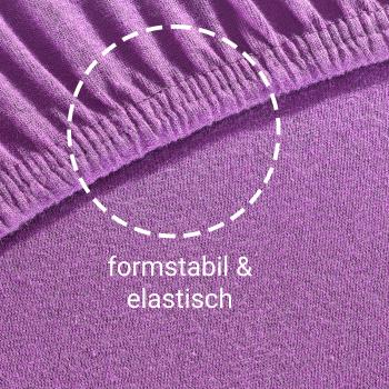 Preview: Drap-housse Jersey 100% Coton Aubergine - Élastique & Indéformable Oeko-Tex Standard 100 - 200x200cm - Bonnet 30cm