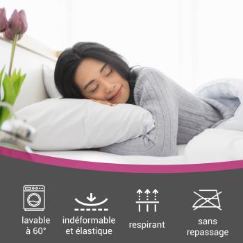 Preview: Boxspringbett-Topper Übergrösse Qualitäts-Jersey Fixleintuch – Violett 200x200cm – 100% Baumwolle Öko-Tex Standard 100 – Atmungsaktiv Waschbar 60°C