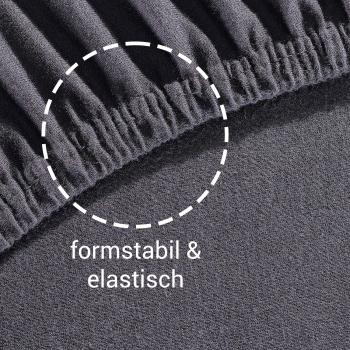 Preview: Boxspringbett Topper Jersey Fixleintuch – Doppelbett anthrazit 160x200 cm – 100% Baumwolle Öko-Tex Standard 100 – elastisch, atmungsaktiv, bügelfrei Preview: Boxspringbett Topper Jersey Fixleintuch – Doppelbett anthrazit 160x200 cm – 100% Baumwolle Öko-Tex Standard 100 – elastisch, atmungsaktiv, bügelfrei