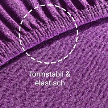 Preview: Wasser-/Boxspringbett Superb Qualitäts-Jersey Fixleintuch - Öko-Tex Standard 100, hautsympathisch & atmungsaktiv - aubergine, 200 x 220 cm, 40 cm Steg