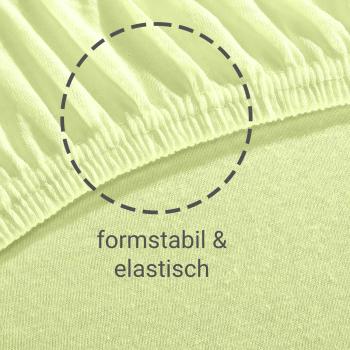 Preview: Superb Jersey Fixleintuch für Wasser-/Boxspringbett - Hautsympathisch, bügelfrei & langlebig - Apfel, (180-200)x220cm, 40cm Steg, 97% Baumwolle, Öko-Tex