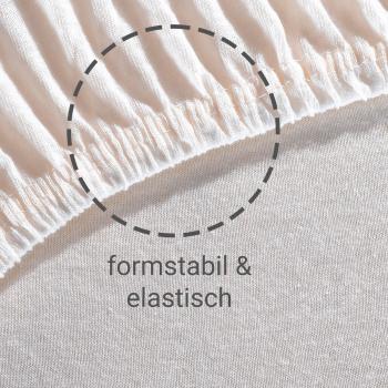 Preview: Drap-housse jersey premium - 100% coton pur Oeko-Tex Standard 100 écru - 200x200 cm - Élastique, indéformable, respirant, lavable 60°C