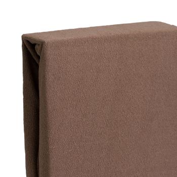 Preview: Luxus Frottee Fixleintuch 90x200 cm - Ideal für Einzelbetten, flauschig & warm - 80% Baumwolle, Öko-Tex 100, bügelfrei, nougat - 160 g/m²
