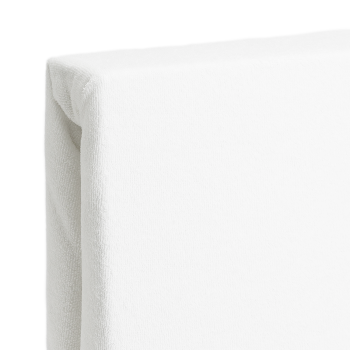 Preview: Doppelbett Luxus Frottee Fixleintuch - 140x200 cm - 80% Baumwolle - Warm, Atmungsaktiv, Bügelfrei - Öko-Tex 100 Spannbettlaken Weiss