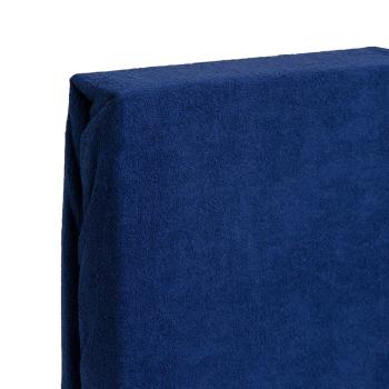 Preview: Luxus Frottee Fixleintuch 180x200 cm - Weiches Spannbetttuch für Doppelmatratzen - 80% Baumwolle, 20% Mikrofaser - Marine - Öko-Tex 100 - Bügelfrei