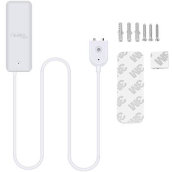 Preview: Détecteur de fuite d’eau Wi-Fi avec capteur externe, blanc, compatible avec applications Tuya ou SmartLife, accès dans le monde entier, avec alarme