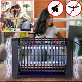 Preview: Efficace insetticida UV, 16W, 2 tubi UV - IP20, 40x26x10cm, per un controllo degli insetti affidabile e privo di sostanze chimiche 