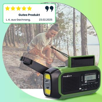 Preview: Notfallradio mit DAB+/UKW, Kurbelradio, LED-Lampe & SOS-Funktion – ideal für Krisenvorsorge & Outdoor, integrierte Powerbank für Notfallstrom