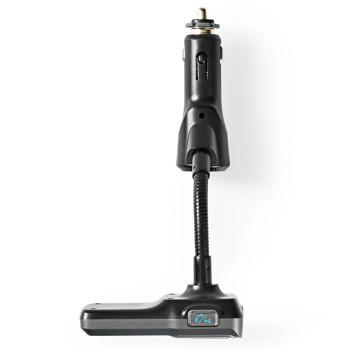 Preview: Transmetteur audio FM Bluetooth 5.0 pour voiture - Col de cygne flexible, Bass Boost, appels mains libres, 2 ports USB (3.0A & 2.4A), Siri/Google Assistant