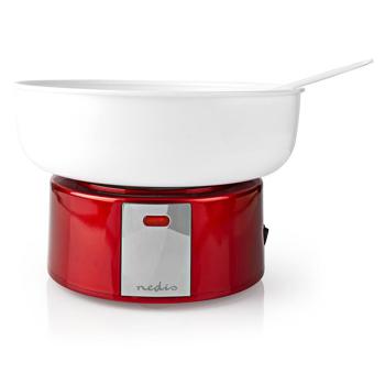 Preview: Macchina per zucchero filato 500W: rosso/bianco, 29x23x29cm - design nostalgico, zucchero filato come al luna park - divertimento da festa per grandi e piccini