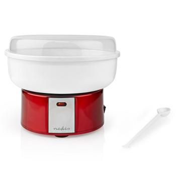 Preview: Macchina per zucchero filato 500W: rosso/bianco, 29x23x29cm - design nostalgico, zucchero filato come al luna park - divertimento da festa per grandi e piccini