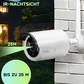 Preview: Profi Funk-Überwachungssystem, 8 QHD-2K Kameras & HDD-Rekorder, Tuya App mit Live Fernzugriff, Nachtsicht mit IR-LEDs, wetterfest - IP66