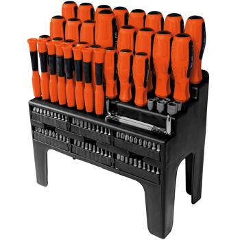 Preview: Jeu de tournevis et embouts 100 pièces - Poignées ergonomiques antidérapantes - Chrome vanadium acier - Rangement pratique pour bricolage et réparations