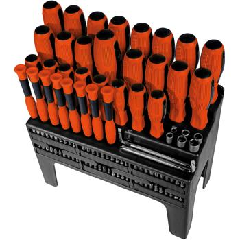 Preview: Jeu de tournevis et embouts 100 pièces - Poignées ergonomiques antidérapantes - Chrome vanadium acier - Rangement pratique pour bricolage et réparations