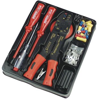 Preview: Kit de réparation électrique automobile 82 pièces - Qualité professionnelle pour panne, SUV, van - Tournevis, pinces, cosses - Bricolage et route