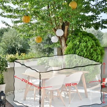 Preview: Bâche de protection XL pour mobilier de jardin - 250x80x210 cm - Résistante aux intempéries, déchirures & UV - Polyéthylène 110 g/m²