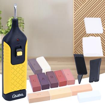 Kit di riparazione collaudato per pavimenti in legno, laminato, sughero e parquet, cera dura, 11 colori diversi, utilizzabile anche su mobili in legno