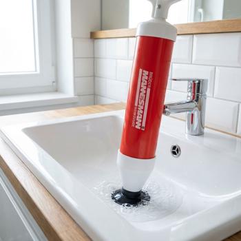 Preview: Déboucheur manuel haute pression 48cm - Nettoyage ultrarapide des canalisations sans produits chimiques - Jet d‘eau puissant - Plastique robuste